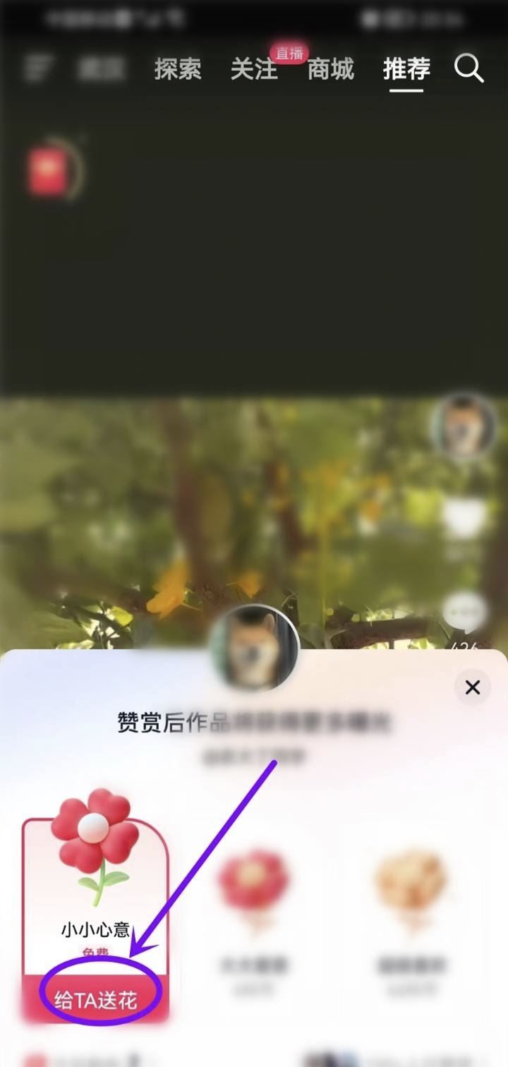 抖音怎么送花贊賞？